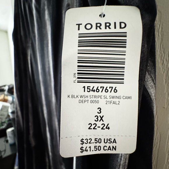 NWT Torrid Black and Gray Tie-Dye Camisole - Picture 8 of 8